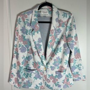 Amazing Floral Alfred Dunner Sweater Material Jacket Size 14